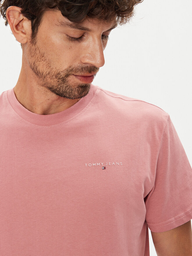 Tommy Jeans Tommy Jeans T-Shirt Linear Chest DM0DM21780 Rosa Slim Fit