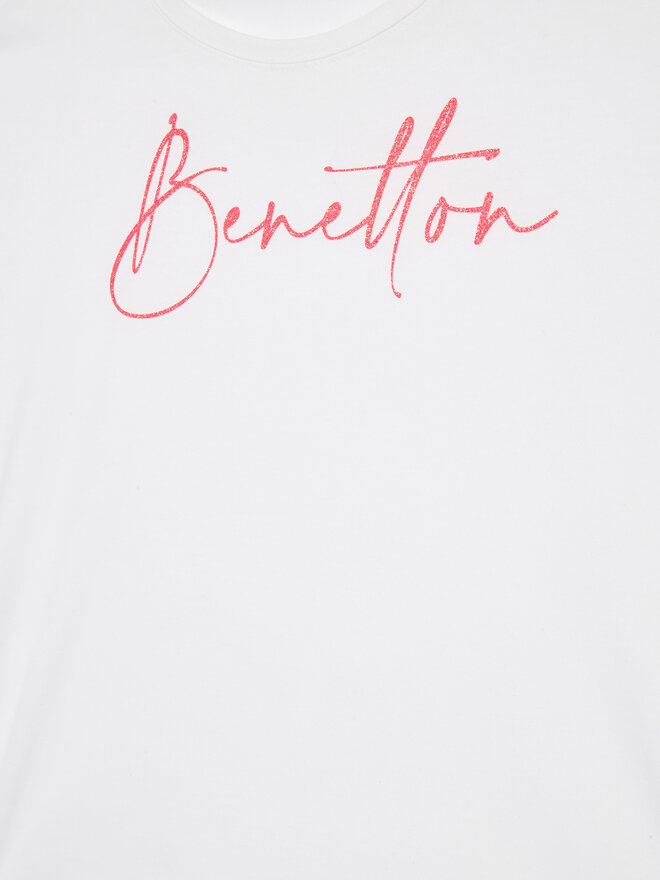 United Colors Of Benetton United Colors Of Benetton Marškinėliai 3I1XC10C0 Balta Regular Fit