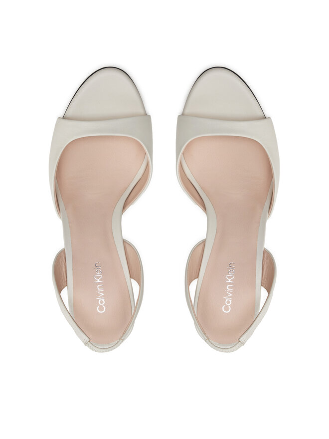 Calvin Klein Sandalen Calvin Klein Heel D'Orsay Sandal 90 Lth HW0HW02124 Écru