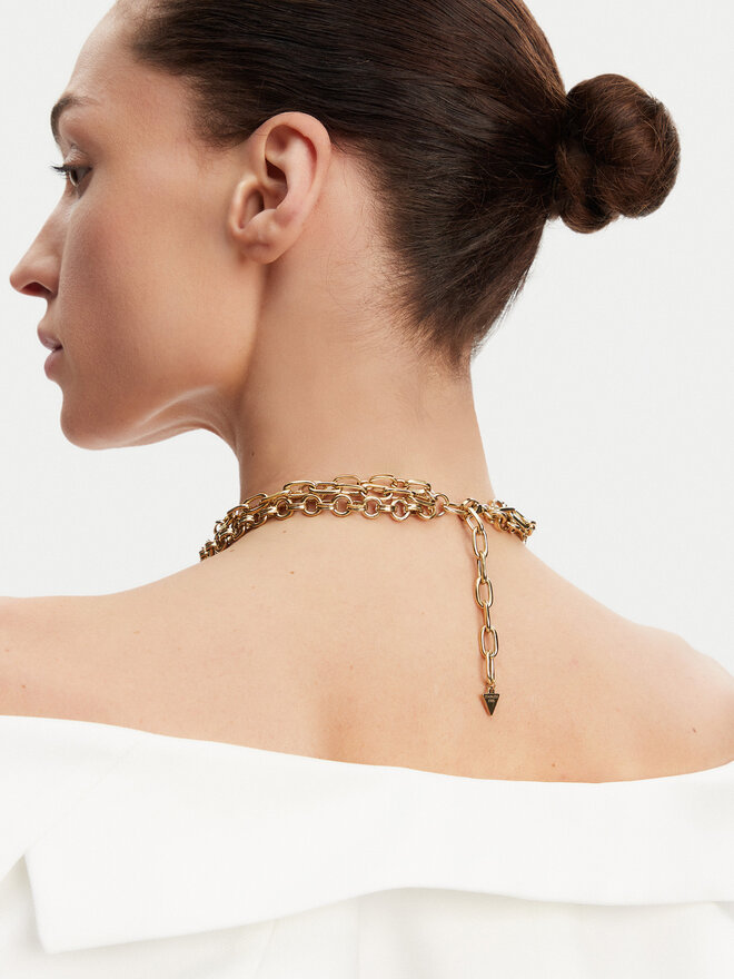 Guess Náhrdelník Guess JUBN05 086JW Zlatá