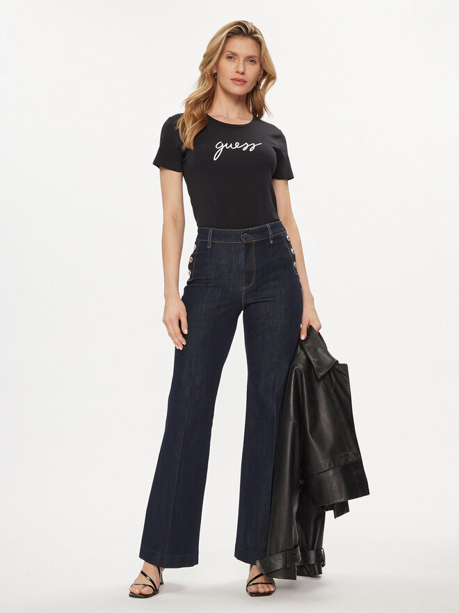 Guess Guess Marškinėliai O4RM09 KBBU1 Juoda Regular Fit