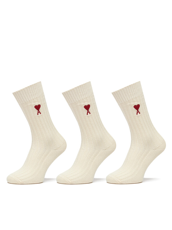 AMI PARIS Дълги чорапи unisex AMI PARIS USC003.379 Екрю