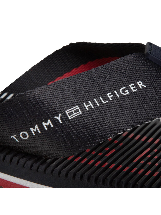 Tommy Hilfiger Zehentrenner Tommy Hilfiger Massage Footbed Th Beach Sandal FM0FM02695 Dunkelblau