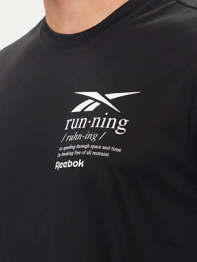 Reebok Reebok Marškinėliai Run Graphic 100075314 Juoda Relaxed Fit