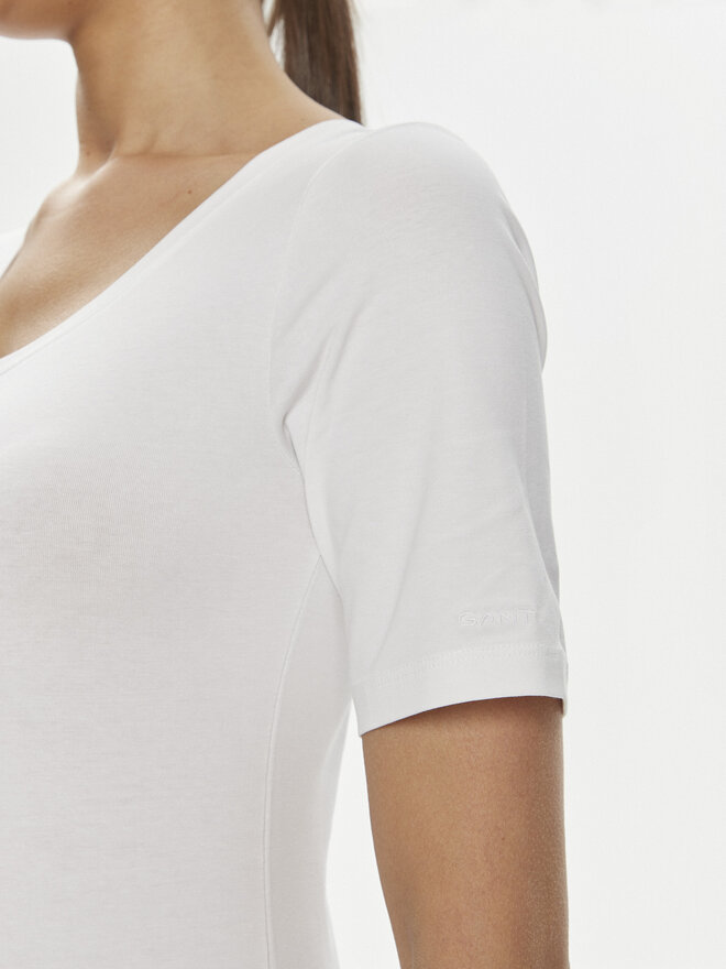 Gant Gant Marškinėliai 4203491 Balta Slim Fit
