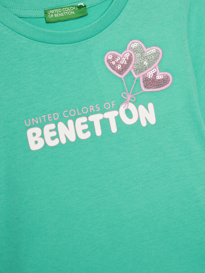 United Colors Of Benetton United Colors Of Benetton Camiseta 3I1XG10JB Verde Regular Fit
