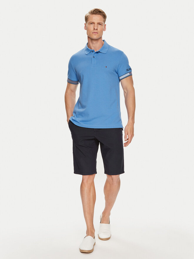 Tommy Hilfiger Tommy Hilfiger Polo marškinėliai Flag MW0MW34780 Mėlyna Slim Fit