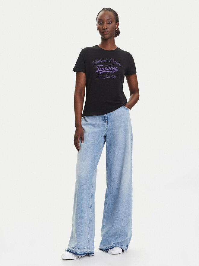 Tommy Jeans Tommy Jeans Marškinėliai Essential DW0DW21404 Juoda Regular Fit