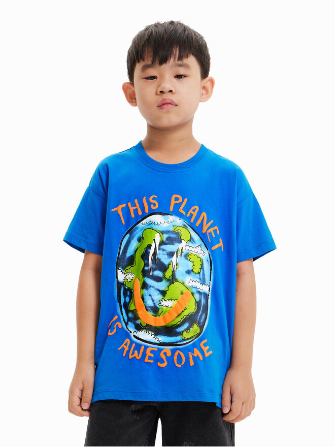 Desigual Desigual T-shirt 23SBTK09 Plava Regular Fit