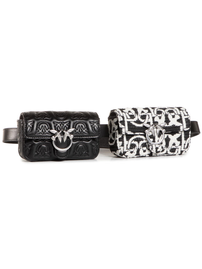 PINKO Сумка на пояс﻿ PINKO Love Doubletiny Monogram Fl AI 20-21 PLTT 1P21X3 Y6NQ Чорний