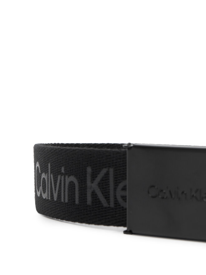 Calvin Klein Pasek Dziecięcy Calvin Klein Calvin Logo Canvas Belt IU0IU00667 Czarny