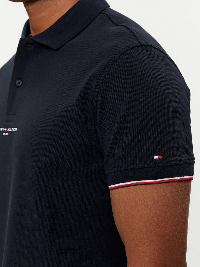 Tommy Hilfiger Tommy Hilfiger Pólóing Logo MW0MW34841 Sötétkék Regular Fit