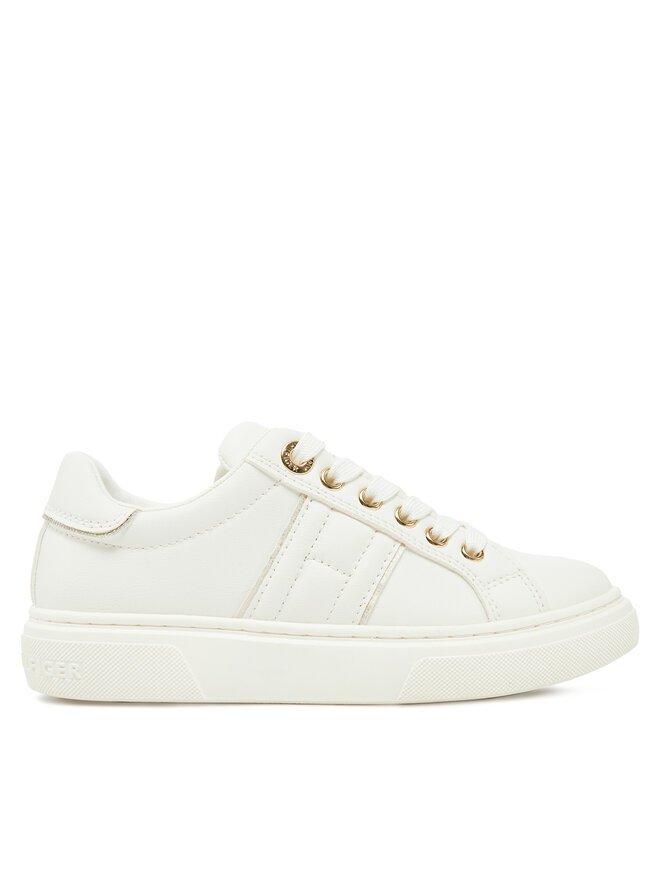 Tommy Hilfiger Sneakersy Tommy Hilfiger Low Cut Lace-Up Sneaker T3A9-33745-1439 M Biela