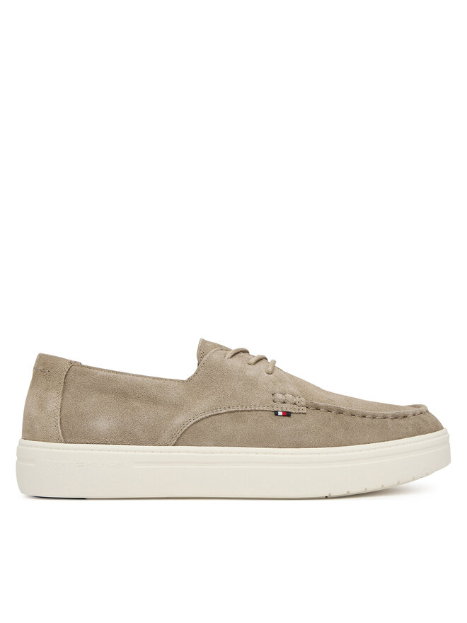 Tommy Hilfiger Halbschuhe Tommy Hilfiger Casual Suede Stitch Toe Hybrid FM0FM05707 Beige