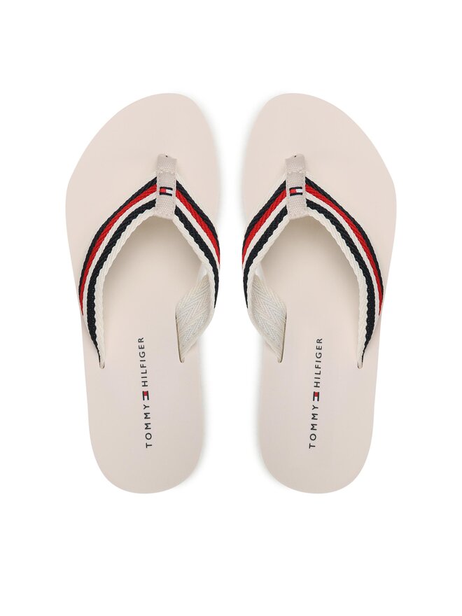 Tommy Hilfiger Čības uz pirksta Tommy Hilfiger Essential Comfort FW0FW07147 Écru