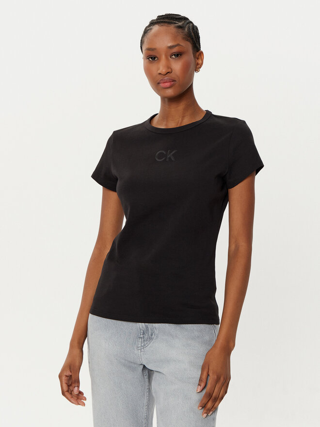 Calvin Klein Calvin Klein Camiseta Satin K20K207974 Negro Regular Fit