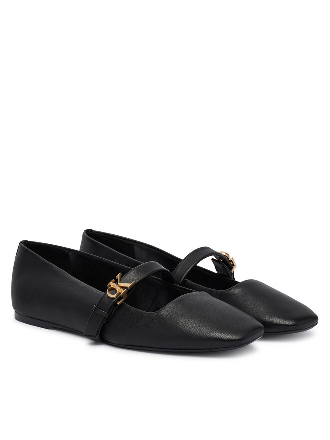 Calvin Klein Ballerinas Calvin Klein Squared Ballerina Mj Lth Mg Hdw HW0HW03430 Schwarz