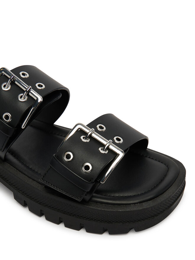 Tommy Jeans Pantoletten Tommy Jeans Tjw Buckle Straps Sandal EN0EN02966 Schwarz