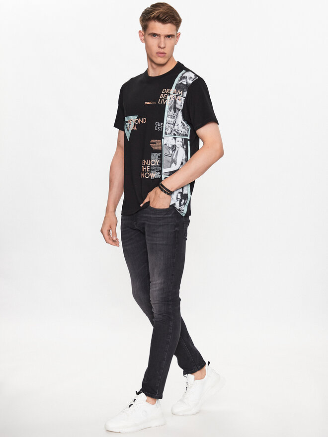 Guess Guess T-Shirt M3YI18 K8FQ4 Μαύρο Regular Fit