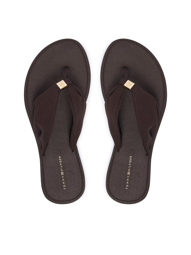 Tommy Hilfiger Zehentrenner Tommy Hilfiger Th Scandi Soft Summer Sandal FW0FW09421 Braun