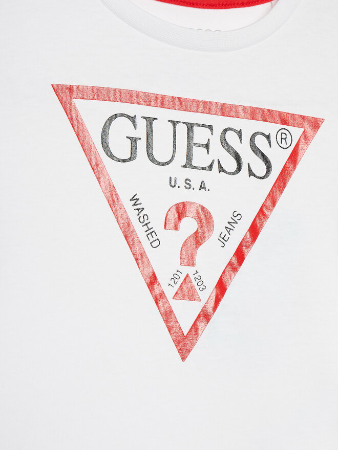 Guess Guess Marškinėliai N73I55 K8HM0 Balta Regular Fit