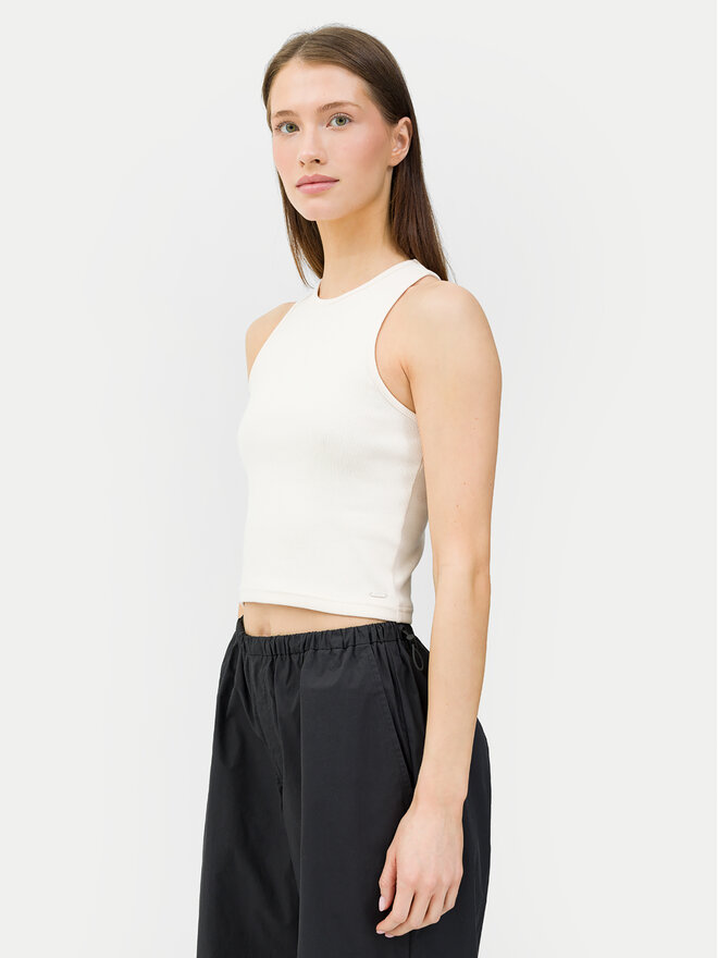4F 4F Top 4FWSS24TSLEF066 Écru Slim Fit