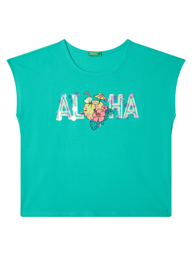 United Colors Of Benetton United Colors Of Benetton T-Shirt 3I1XC10P0 Grün Regular Fit