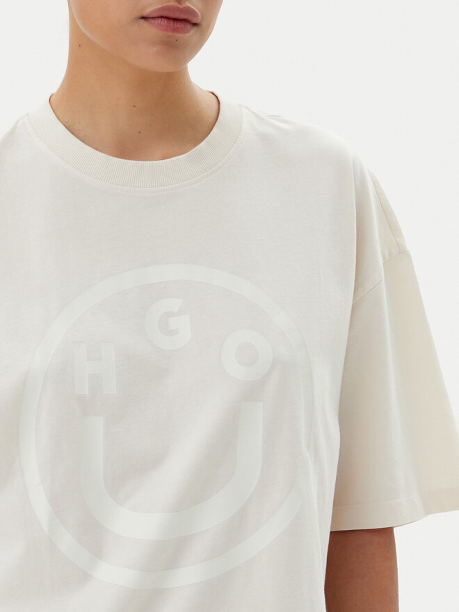 HUGO HUGO Camiseta 50511471 Beis Oversize