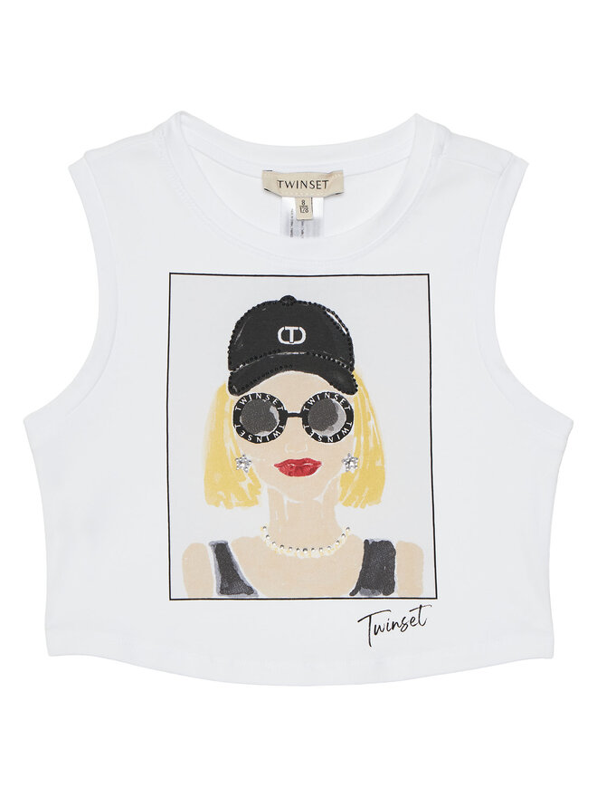 TWINSET TWINSET Top 251GJ2483 Weiß Regular Fit