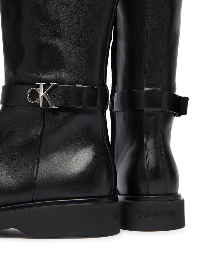 Calvin Klein Kozaki Calvin Klein Knee Boot W/ Metal Logo HW0HW02665 Czarny