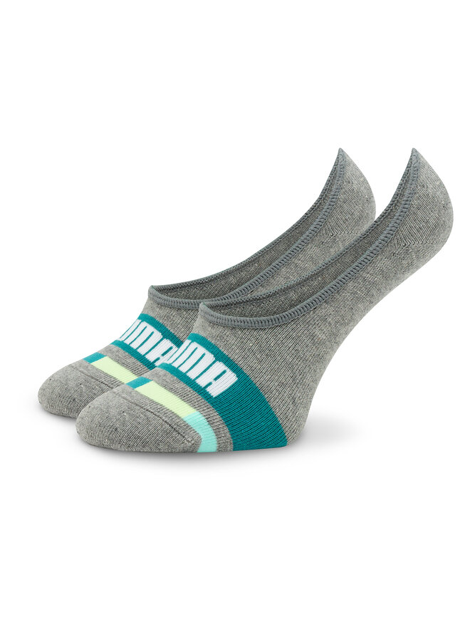 Puma 2er-Set Kinder Sneakersocken Puma Kids Seasonal Footie 2P 938009 Grau