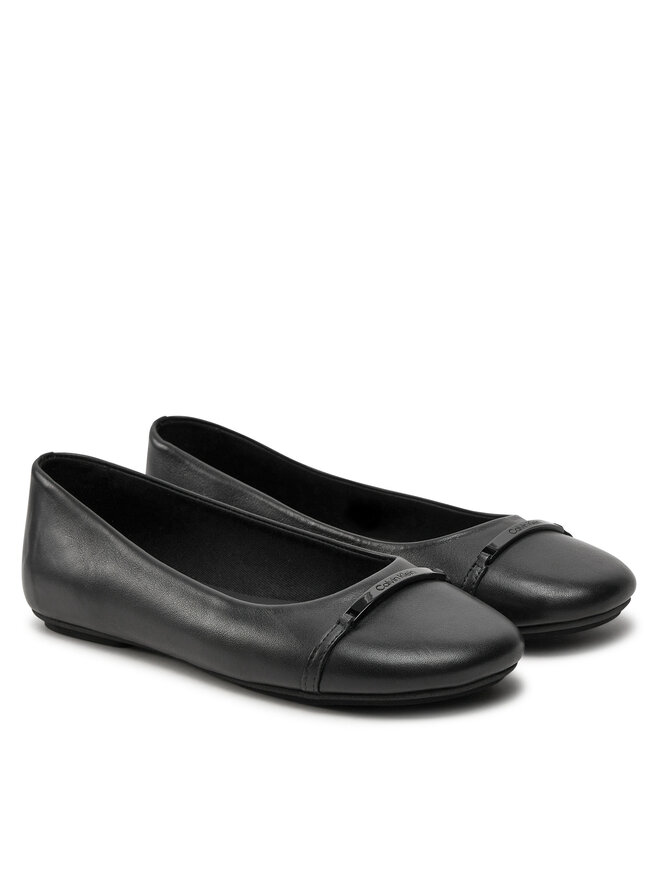 Calvin Klein Balerini Calvin Klein Ballerina W/M Bar Lth HW0HW02145 Negru