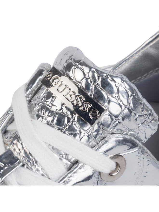 Zapatillas Guess Sindera Shimmer Sock Mujer Plateado Brillante