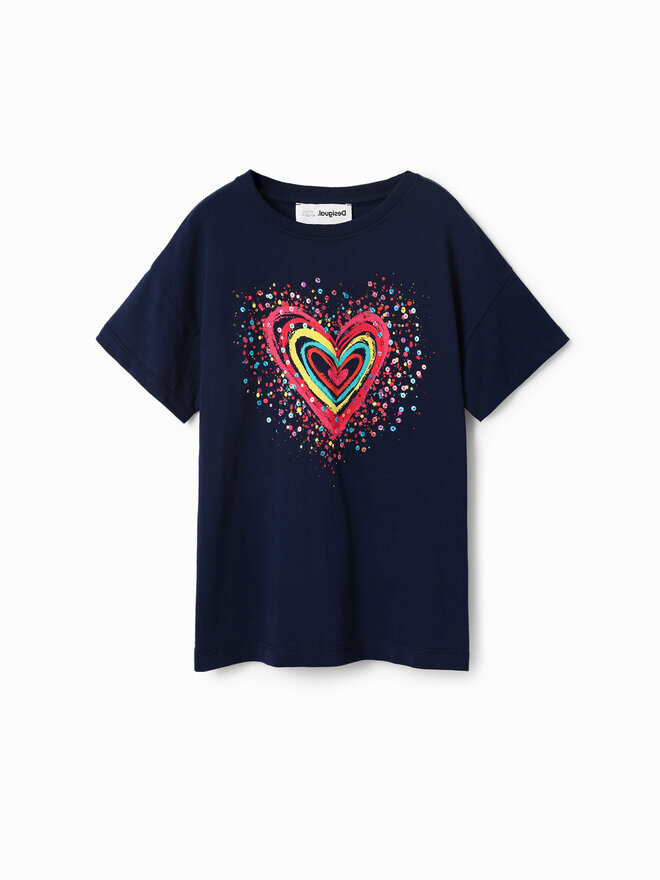 Desigual Desigual Marškinėliai 23SGTK20 Tamsiai mėlyna Regular Fit
