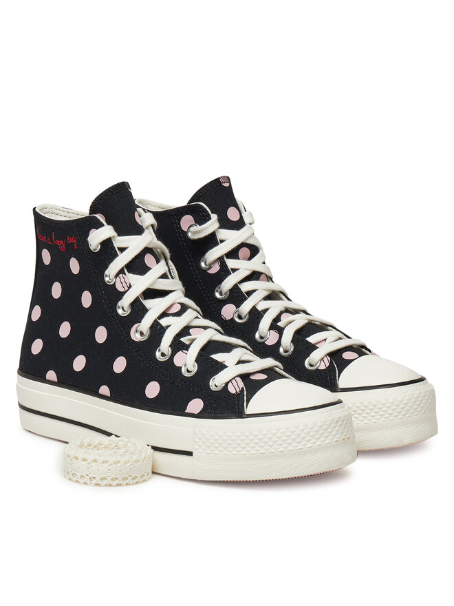 Converse Trampki Converse Chuck Taylor All Star Lift Platform Polka Dots A10688C Czarny