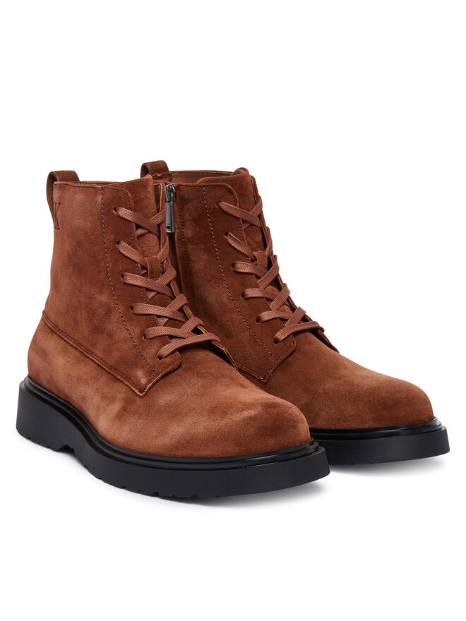 Calvin Klein Schnürschuhe Calvin Klein Combat Ess Lace Up Zip Boot Su YM0YM01371 Braun