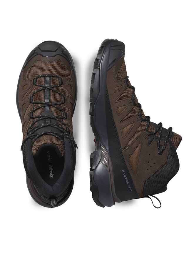 Salomon Trekkingi Salomon X Ultra 360 Leather Mid Gore-Tex L47570900 Brązowy
