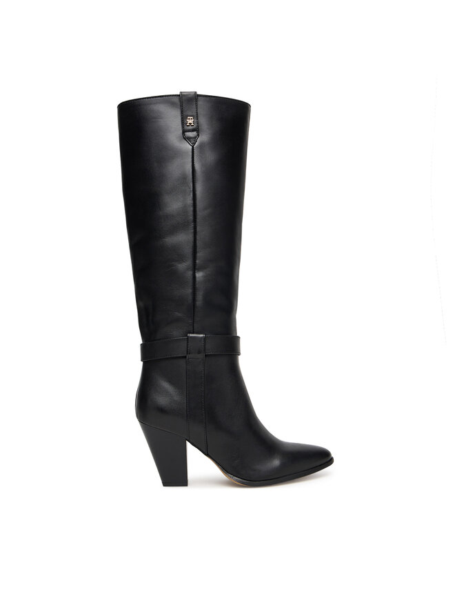 Tommy Hilfiger Ботуши Tommy Hilfiger T-Strap Pointy FW0FW08982 Черен