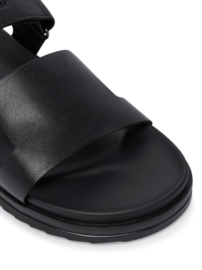 Tommy Hilfiger Pantoletten Tommy Hilfiger Adjustable Premium Lth Sandal FM0FM05773 Schwarz
