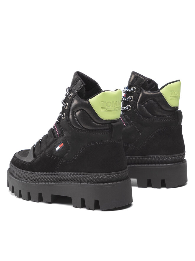Tommy Jeans Schnürschuhe Tommy Jeans Hybrid Boot EN0EN01596 Schwarz