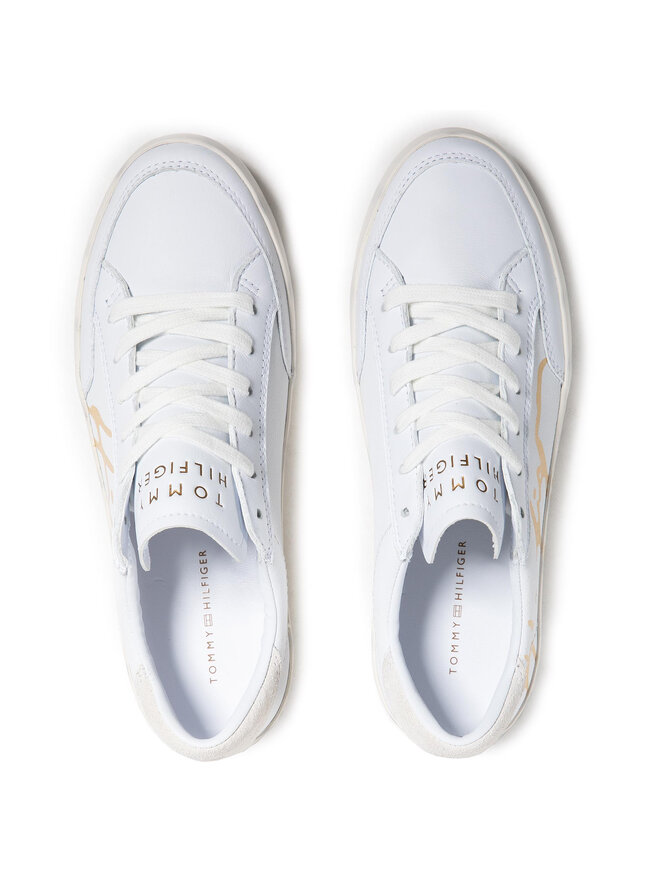 Tommy Hilfiger Sneakers Tommy Hilfiger Th Signature Leather Sneaker FW0FW05701 Weiß