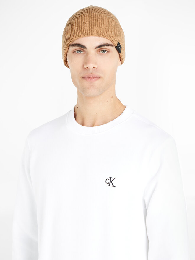 Calvin Klein Sapka Calvin Klein Leather Patch Docker Beanie K50K510978 Zöld