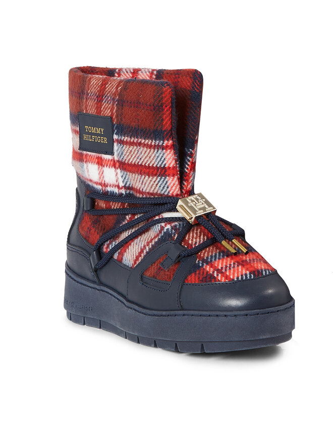 Tommy Hilfiger Μπότες Χιονιού Tommy Hilfiger Tartan Snowboot FW0FW07612 Μπλε