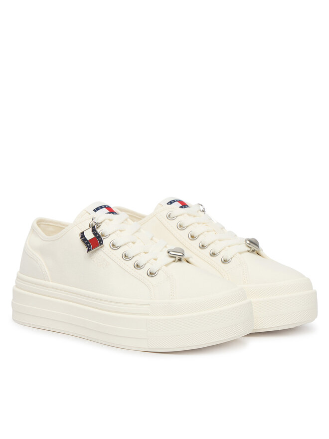 Tommy Jeans Sneakers Tommy Jeans Tjw Flatform Sneaker Charms EN0EN02959 Weiß