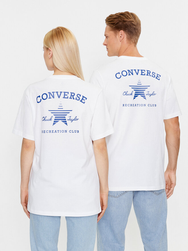 Converse Converse Marškinėliai Gf Retro Chuck Graphic Tee 2 10025913-A01 Balta Regular Fit