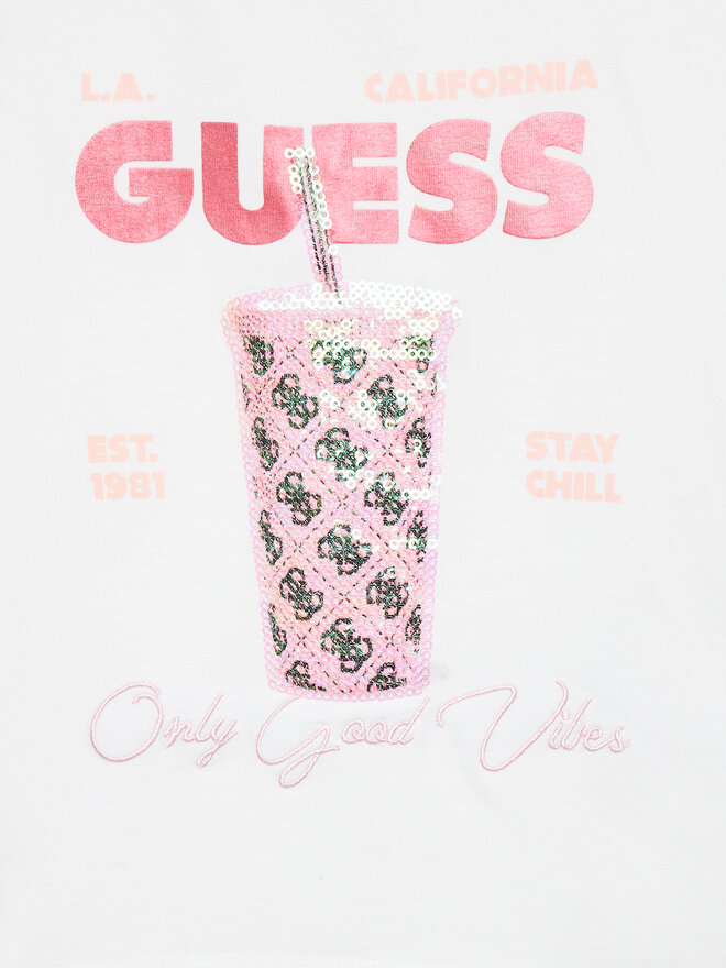 Guess Guess Marškinėliai K4GI24 K6YW4 Balta Regular Fit