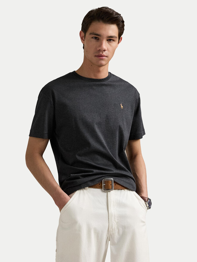 Polo Ralph Lauren Polo Ralph Lauren Marškinėliai Tsh 710740727032 Pilka Slim Fit