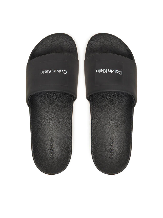 Calvin Klein Pantoletten Calvin Klein Pool Slide W/ Ck Square HM0HM01754 Schwarz