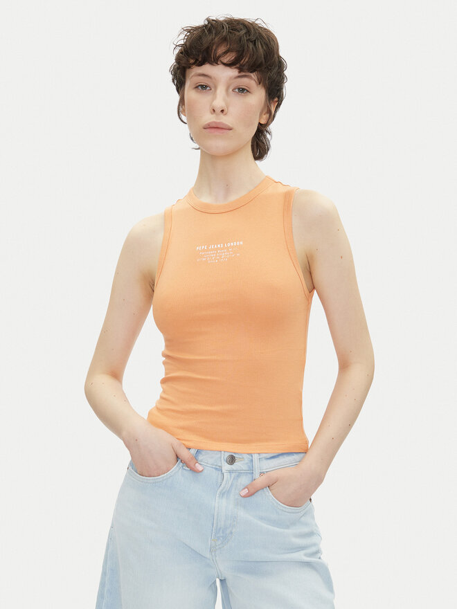 Pepe Jeans Pepe Jeans Топ Viv PL506032 Оранжевий Slim Fit