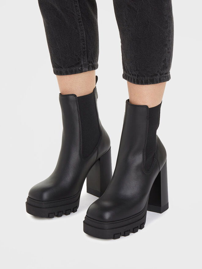 Tommy Jeans Bokacsizma Tommy Jeans Tjw High Heel Chelsea EN0EN02306 Fekete